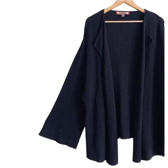 BEYOND THREADS Bohemian Lagenlook Minimalist Lightweight Open Front Cardigan L - Picture 2 of 9